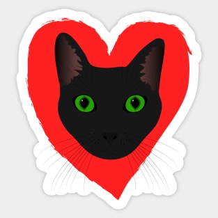 I love black cats Sticker